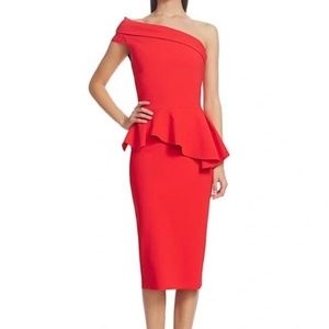 Chiara Boni Red One Shoulder Dress